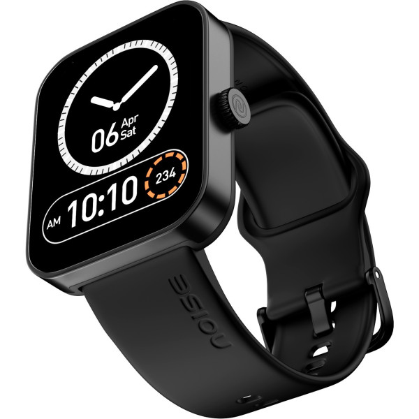 Noise Caliber 2 Buzz 1.85'' Display with Bluetooth Calling, Long Battery  IP68 Rating Smartwatch (Black Strap, Regular)