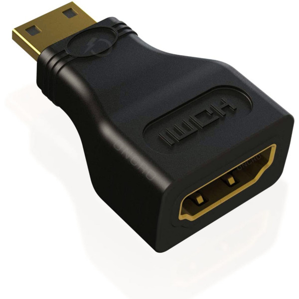 ONCRO  TV-out Cable Mini HDMI Adapter,HDMI Female to Mini HDMI Male connector converter (Black, For Camera)