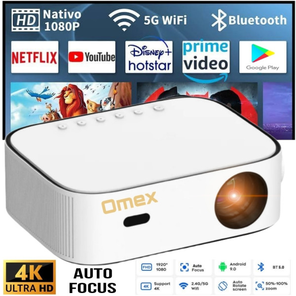 Omex 4K 9500 LM Auto focus 6D Keystone Android 9.0...