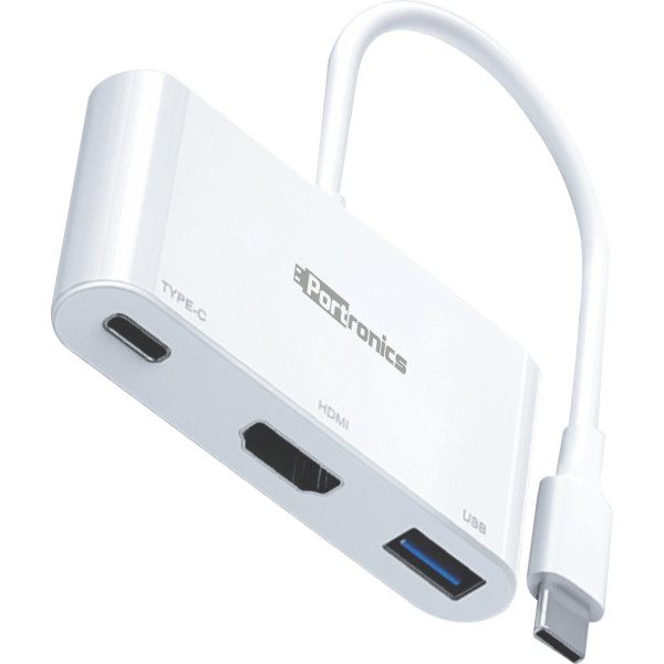 Portronics C-Konnect POR-1041 C-Konnect USB-C Multiport Adapter HDMI Connector (White)