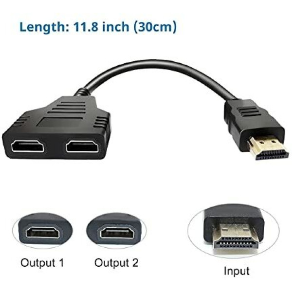 Shyama Black Cable HDMI Y 1 to 2 Way for HDMI HD, LED, LCD, TV, Support HDMI Connector Phone Converter (HD, LED, LCD, TV, Support HDMI Connector)