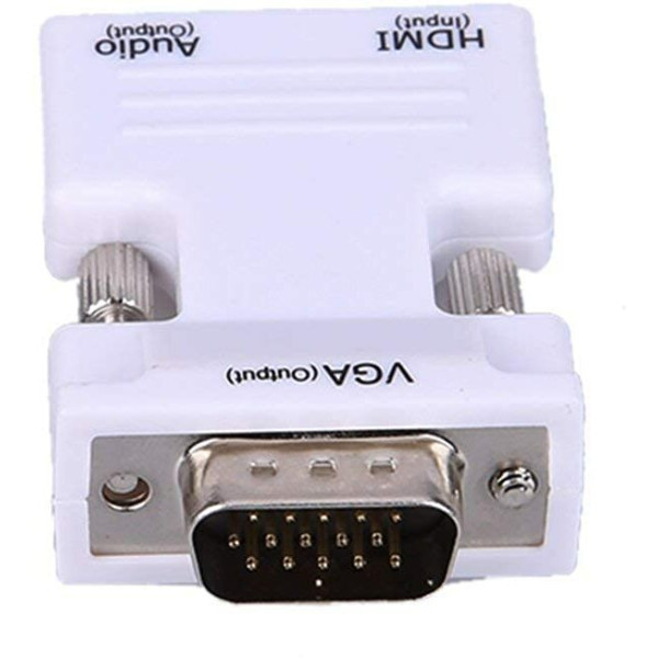 Tobo HDMI Female to VGA Male Converter 3.5mm Stereo Audio Portable Connector TD-476H  Gaming Accessory Kit (White, For PC)