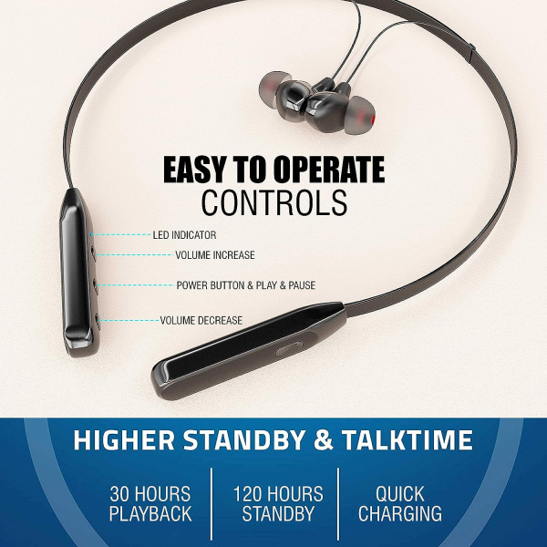 UBON CL-5600 Bluetooth Earphone Wireless Neckband Up to 22 Hrs Playtime