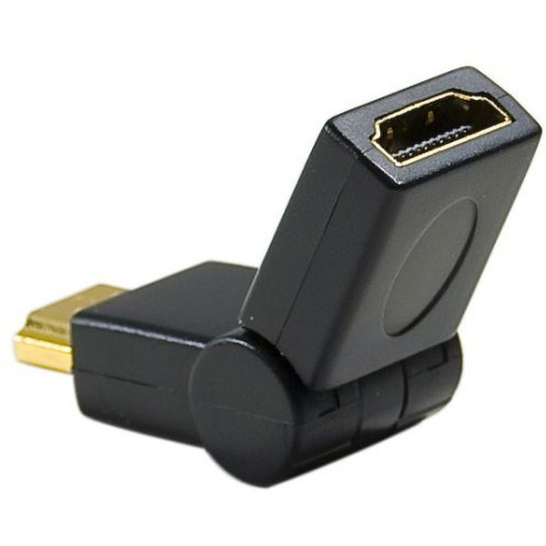 ULTRABYTES  TV-out Cable HDMI Male to Female Adapter 90-180 Degree Angled Rotating with Gold Plated (Black, For TV)