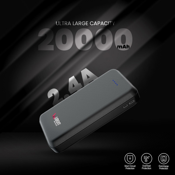 Ubon 20000 mAh Power Bank (Fast Charging) (Black, Lithium Polymer)