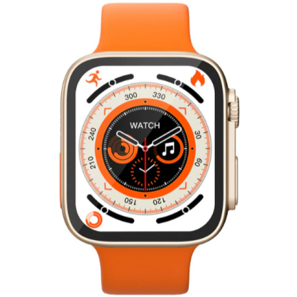 T800 ULTRA SMARTWATCH 1.9 HD DISPLAY WATCH SERIES 8 FOR MEN and WOMEN Smartwatch Orange Strap