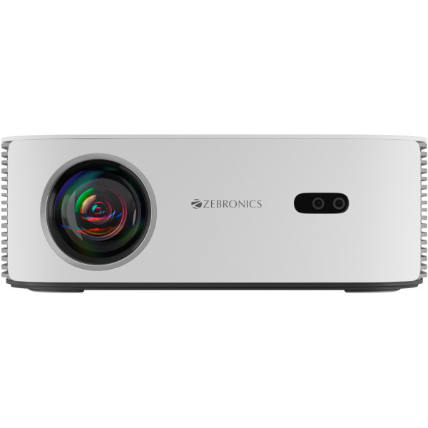 ZEBRONICS ZEB-PIXAPLAY 17 (6000 lm / Remote Controller) Android 1080p FHD with DOLBY AUDIO, WiFi Dual Band 2.4/5GHz, HDMI x2, USB, iOS mirroring, Miracast, Bluetooth v5.1, Ceiling mount Smart LED Projector (White+Grey)