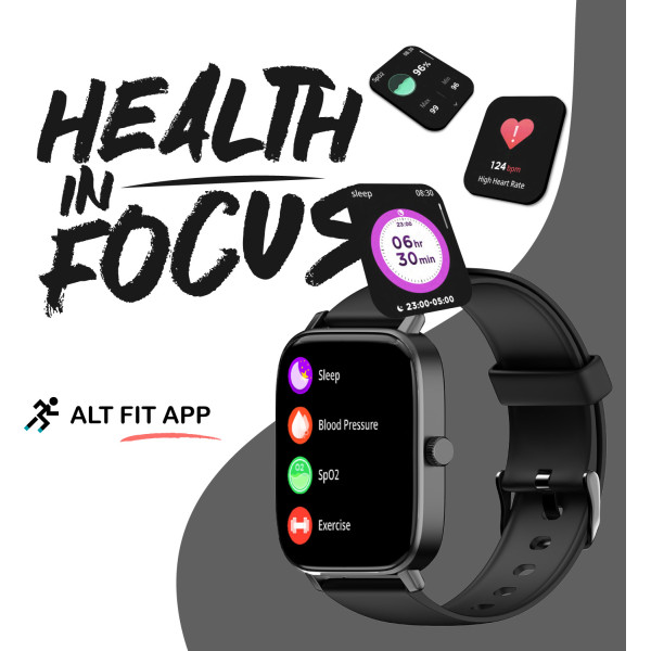 alt OG Max with 1.8InchHD Display, BT Calling and AI Voice assistant Smartwatch (Lunar Black Strap, Regular)