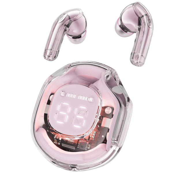 Wellteck T8 Wireless Earphones Bluetooth 5.3 Headphones LED Power Display Mini Crystal in-Ear Earbuds with Wireless Charging Case Waterproof Earphone