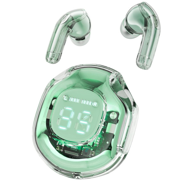 Wellteck T8 Wireless Earphones Bluetooth 5.3 Headphones LED Power Display Mini Crystal in-Ear Earbuds with Wireless Charging Case Waterproof Earphone