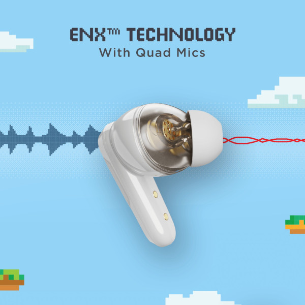 boAt Airdopes 191G with 6mm Dual Drivers, Quad Mics ENx Tech  Beast Mode for Gaming Bluetooth Headset (White Siberia, True Wireless)