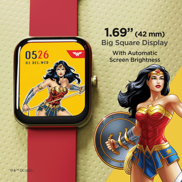 boAt Xtend Smartwatch Wonder Woman Edition with Alexa Built-in 1.69 HD Display 