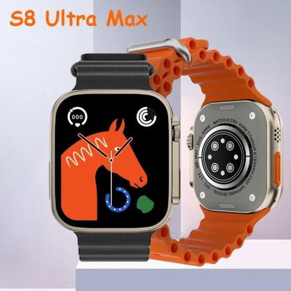 crezz S 8 ULTRA Max Smart Watch 2.05 inch Latest BT Calling,14 Sports Modes(Orange) Smartwatch (Orange Strap, Free)
