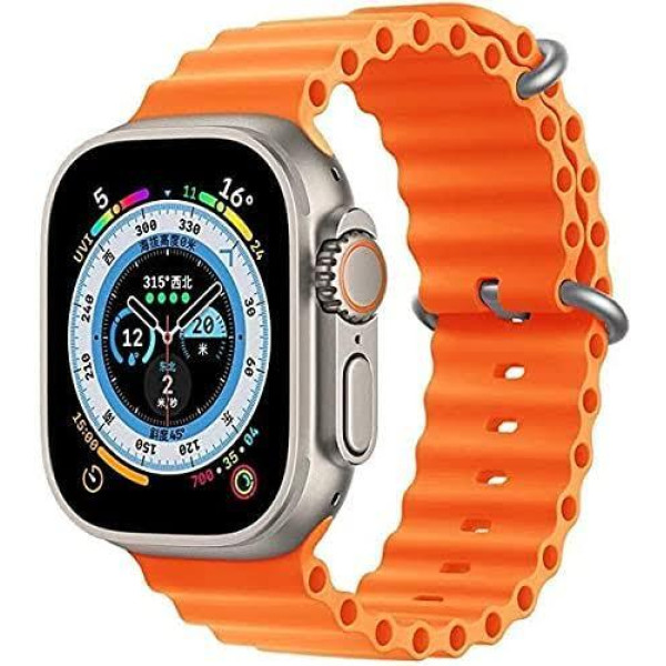 crezz S 8 ULTRA Max Smart Watch 2.05 inch Latest BT Calling,14 Sports Modes(Orange) Smartwatch (Orange Strap, Free)