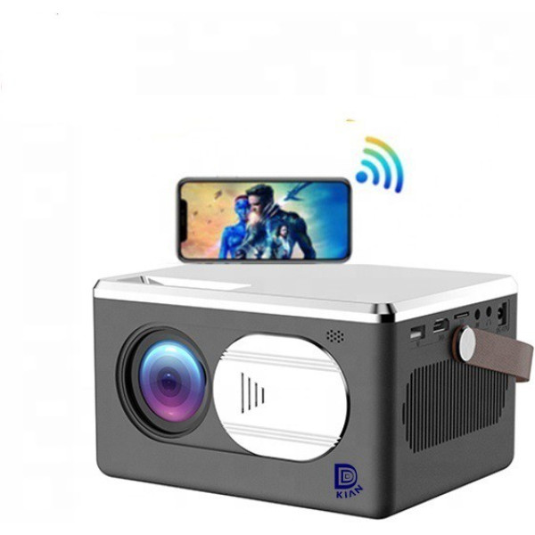 dkian BLJ480 Smart android Projector HD 3D 4K WiFi miracast 3500 Lumens Home Cinema Projector 1920p Built in YouTube app 2GB Ram 8GB Rom (3500 lm / 1 Speaker / Wireless / Remote Controller) Portable Projector (Black)
