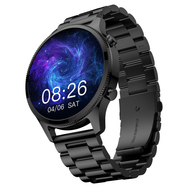 Noise Halo Plus Elite Edition Smartwatch with 1.46" Super AMOLED Display, Stainless Steel Finish Metallic Straps, 4-Stage Sleep Tracker, Smart Watch for Men and Women (Elite Blue)
