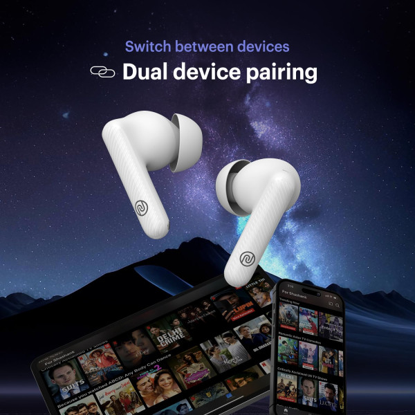 Noise Newly Launched Aura Buds in-Ear Truly Wireless Earbuds with 60H of Playtime Quad Mic with ENC Dual Device Pairing (Aura White)