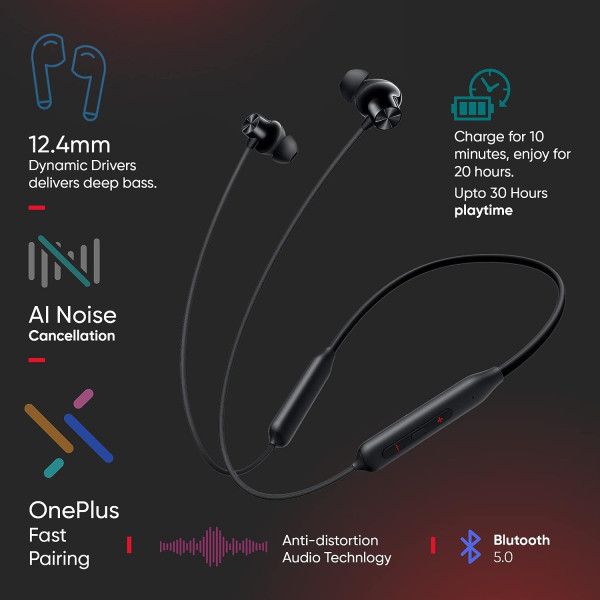 OnePlus Bullets Wireless Z2 ANC Bluetooth in Ear Earphones with Mic Green