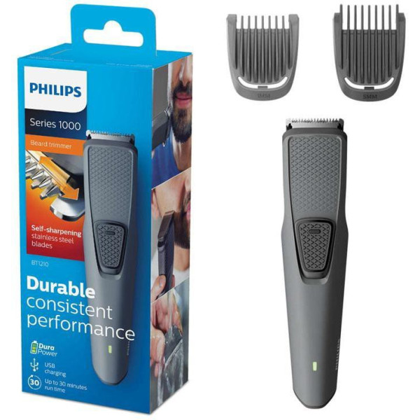 PHILIPS 1210 Trimmer 30 min  Runtime 3 Length Settings (Grey)