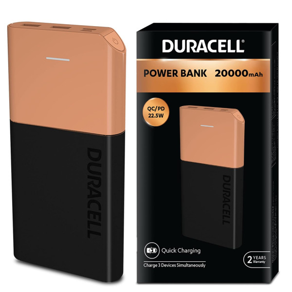 Duracell 20000 MAH Slimmest Power Bank with 1 Type...