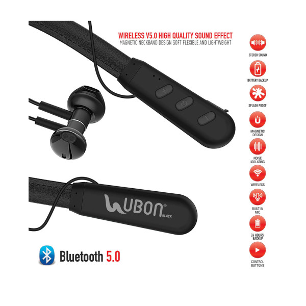 Ubon CL-60 Built-in magnetic earbuds Bluetooth Headset 