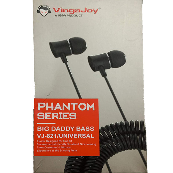 VINGAJOY Vj-821 Phantom Series Universal Earphone with Big Daddy Bass in Round Wire