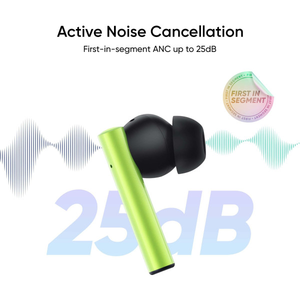 realme Buds Air 2 with Active Noise Cancellation (ANC) Bluetooth Headset (Closer Green, True Wireless)
