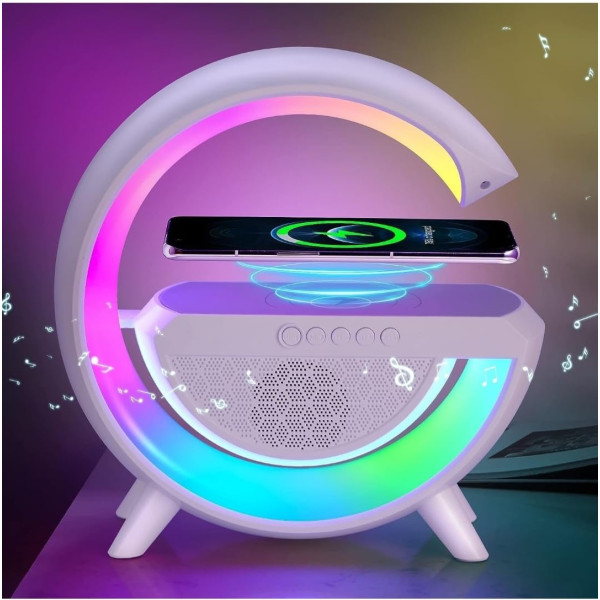 Abgrow G Speaker Lamp APP Control 3 in 1 Multi-Function Bluetooth Speaker with Wireless Fast Charging, RGB Light