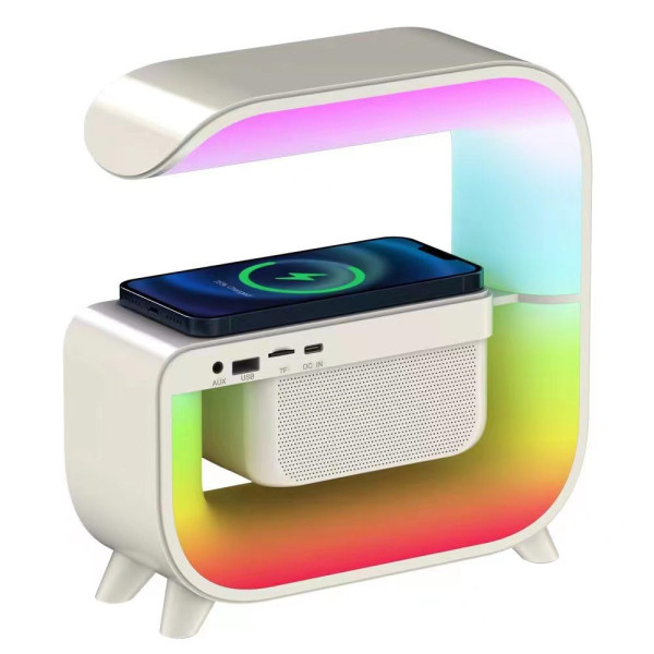 cubonic G Shape Bluetooth LED Wireless Speaker with USB Port SD Card Slot FM Mode RGB Mood Light 